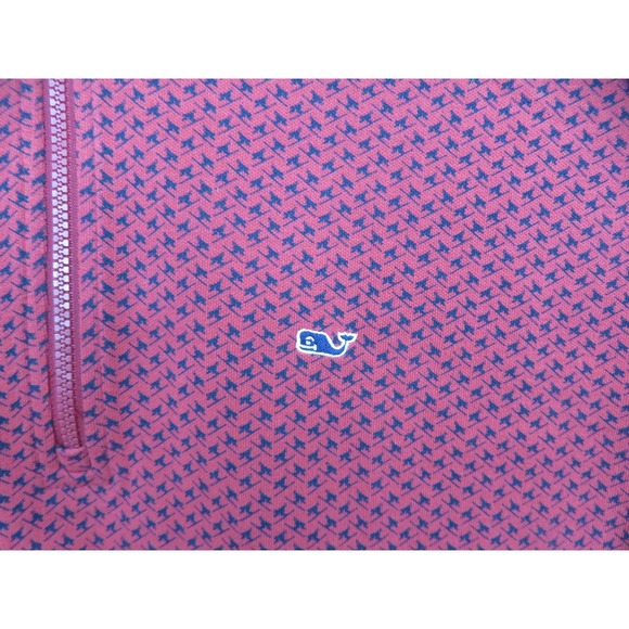 Vineyard Vines Sweater Mens 2XL Red Skier Print Broadfield Half Zip Ski Pullover - Picture 3 of 10